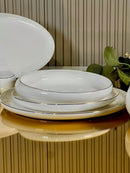 ZELLERFELD MOON Blanc avec liseré doré Service de table 27 pièces 6 personnes - Bella Home