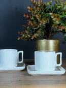 ACAR PURE ROYAL Tasses à thé en porcelaine 6 personnes 12 Pièces