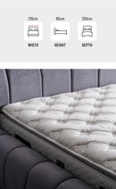 BUBBLE Matelas, Lit coffre et Tête de lit en tissu velours texturé - Gris