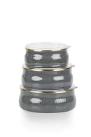 ACAR SERIE QUALITA HÜMA Boîte de stockage en émail gris - 14/16/18 Cm