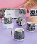 ACAR FOREST Set de 6 tasses à café en porcelaine - 90 ml