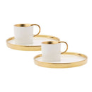 KARACA LEVIN Set de tasses à café 4 pièces 2 personnes blanc et doré