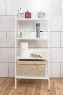 MUDESA Meuble en métal blanc ouvert conique polyvalent à 4 étagères