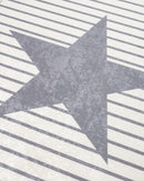BELLA TAPIS Motif Rayé Etoile Gris Tapis lavable antidérapant et antibactérien- Bella-Home: art de la table, verrerie, trousseau de mariée, décoration