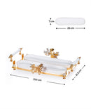 ACAR LASER GOLD Deux Assiettes de présentation allongés avec plateau - Bella Home